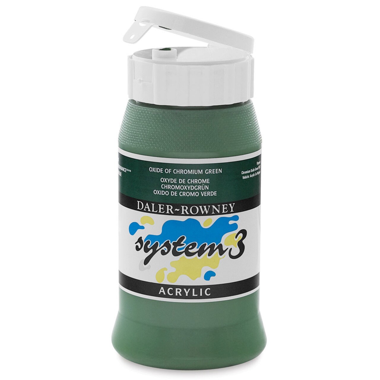 Daler-Rowney System3 Acrylic - Oxide of Chromium Green, 500 ml bottle